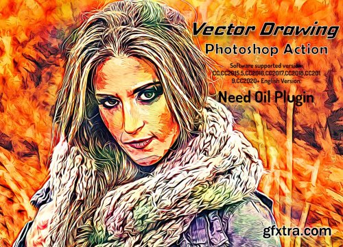 CreativeMarket - Vector Drawing Photoshop Action 6355534