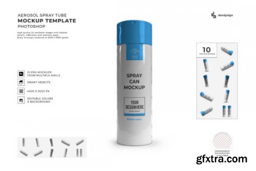 Aerosol Spray Tube 3D Mockup Bundle