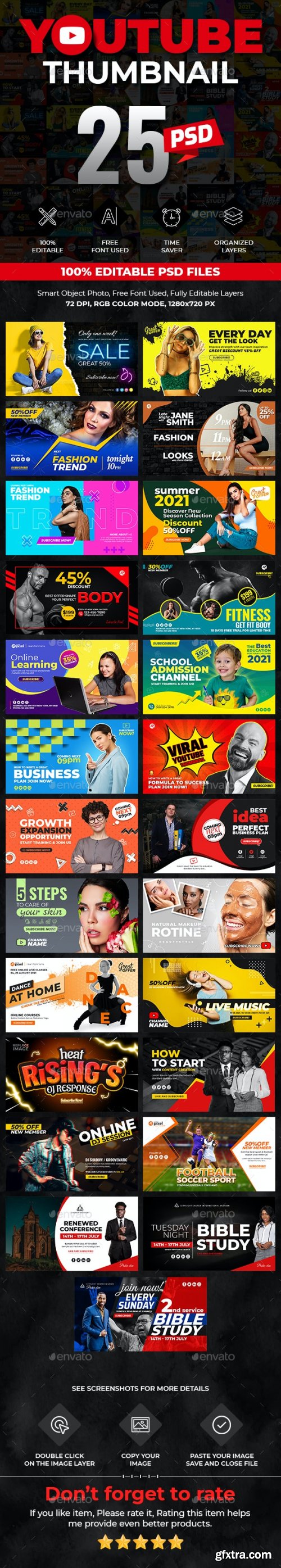 GraphicRiver - 25 Youtube Thumbnail Templates 27317397