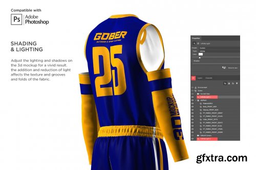 CreativeMarket - 3D Men's Basketball Jersey Mockup 5963509