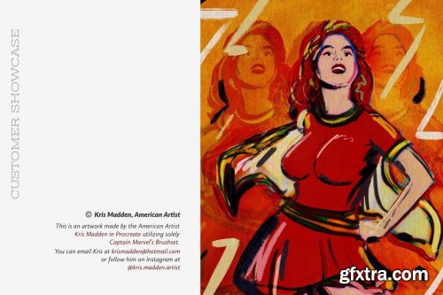 CreativeMarket - Captain Marvel Procreate Brushes 5552436