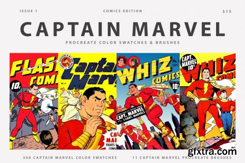CreativeMarket - Captain Marvel Procreate Brushes 5552436