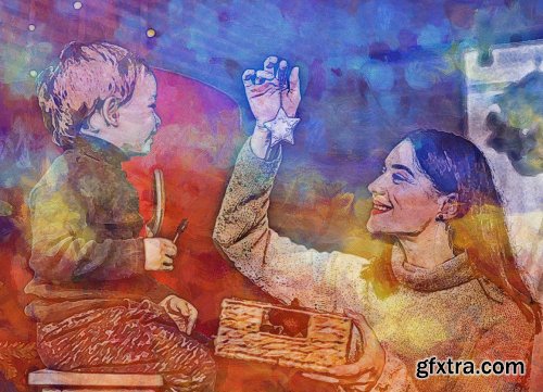 CreativeMarket - Christmas Painting Photoshop Action 5636427