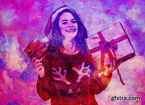 CreativeMarket - Christmas Painting Photoshop Action 5636427