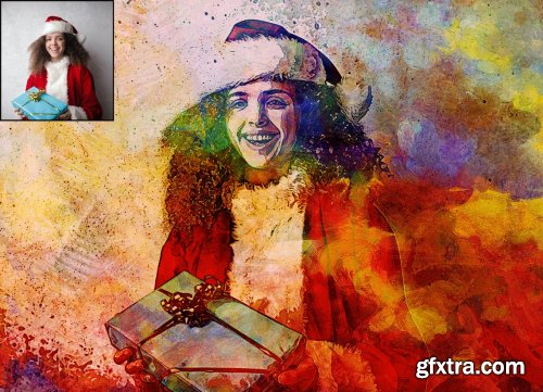 CreativeMarket - Christmas Painting Photoshop Action 5636427