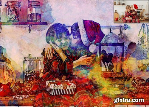 CreativeMarket - Christmas Painting Photoshop Action 5636427