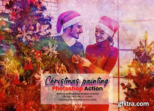 CreativeMarket - Christmas Painting Photoshop Action 5636427