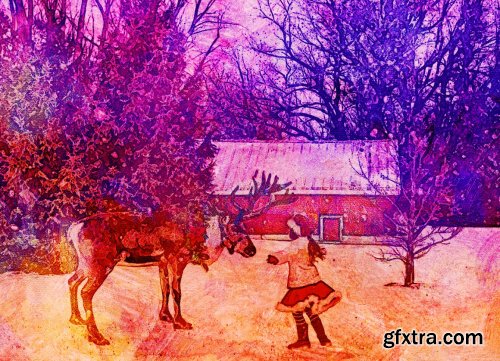 CreativeMarket - Christmas Painting Photoshop Action 5636427