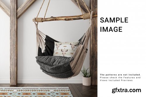 CreativeMarket - Throw Pillows and Fringe Carpet Set 5503013