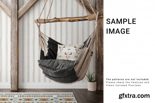 CreativeMarket - Throw Pillows and Fringe Carpet Set 5503013