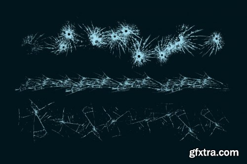 CreativeMarket - Broken glass Photoshop brush set 5609767