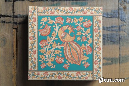 CreativeMarket - KALAMKARI. Vector Set Ornaments. 3809401
