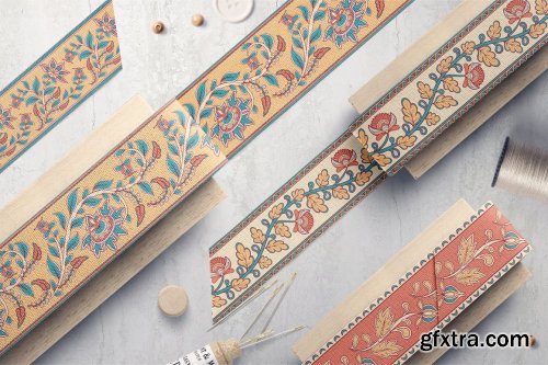 CreativeMarket - KALAMKARI. Vector Set Ornaments. 3809401