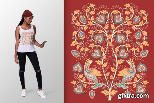 CreativeMarket - KALAMKARI. Vector Set Ornaments. 3809401