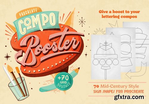 CreativeMarket - CompoBooster Procreate Retro Brushes 5264611