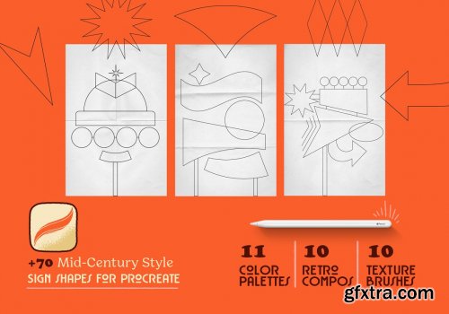 CreativeMarket - CompoBooster Procreate Retro Brushes 5264611