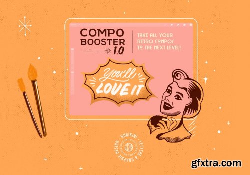 CreativeMarket - CompoBooster Procreate Retro Brushes 5264611