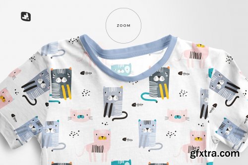 CreativeMarket - Top view Boy’s Summer Tshirt Mockup 4737638