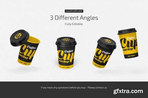 CreativeMarket - Paper Coffee Cup Mockup Set 5338895