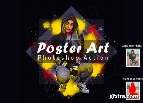 CreativeMarket - Poster Art Photoshop Action 6453860