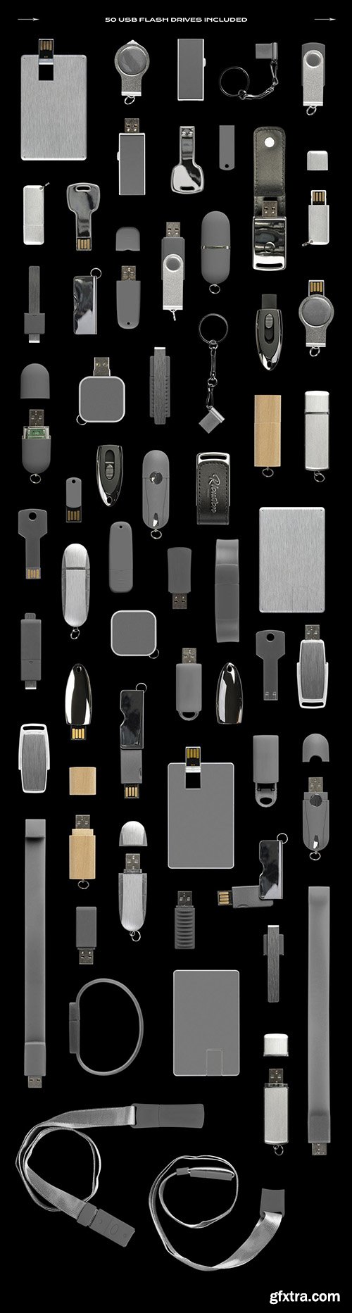 CreativeMarket - USB Flash Drive Mockup Template Logo 6171620