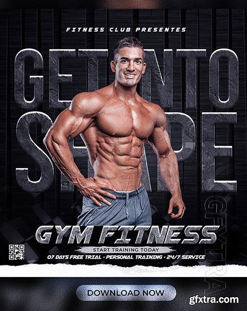 Gym fitness flyer social media banner template premium psd