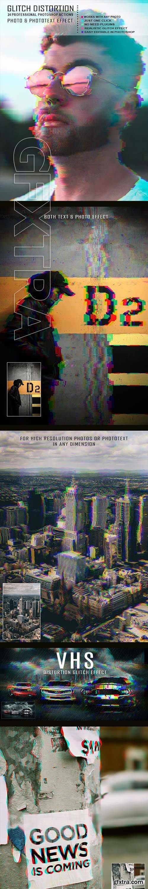 GraphicRiver - VHS Glitch Photo Text Effect - 24 PS Actions 23087929