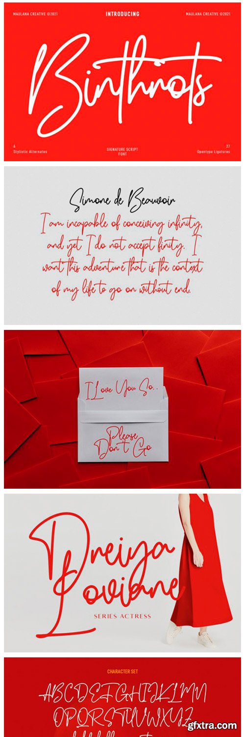 Binthrots Script Font Binthrots Script Font