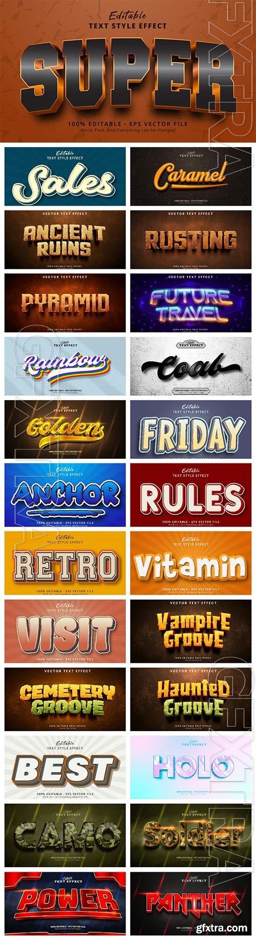 Set 3d editable text style effect vector vol 23 Set 3d editable text style effect vector vol 23