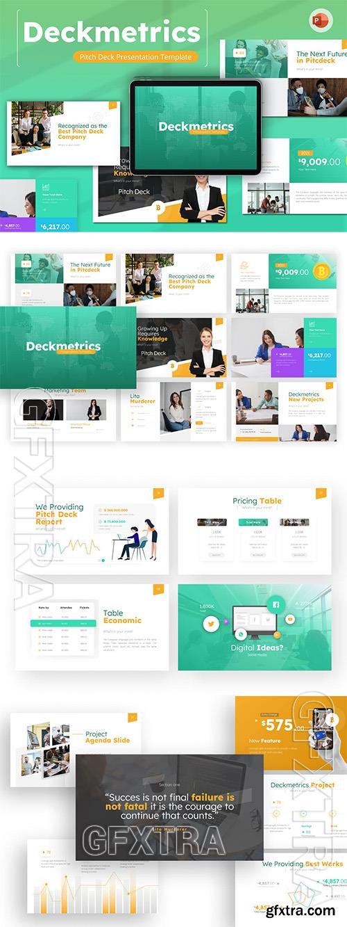 Deckmetrics Pitch Deck PowerPoint Template QSSWJBX Deckmetrics Pitch Deck PowerPoint Template QSSWJBX