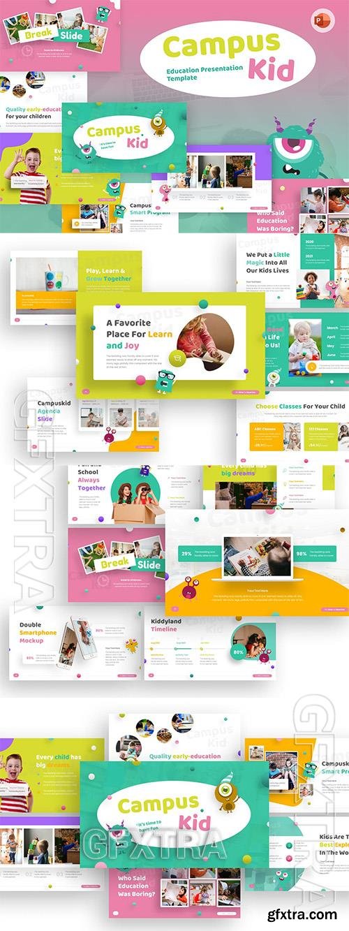 Campuskid Education PowerPoint Template SKSPCY3