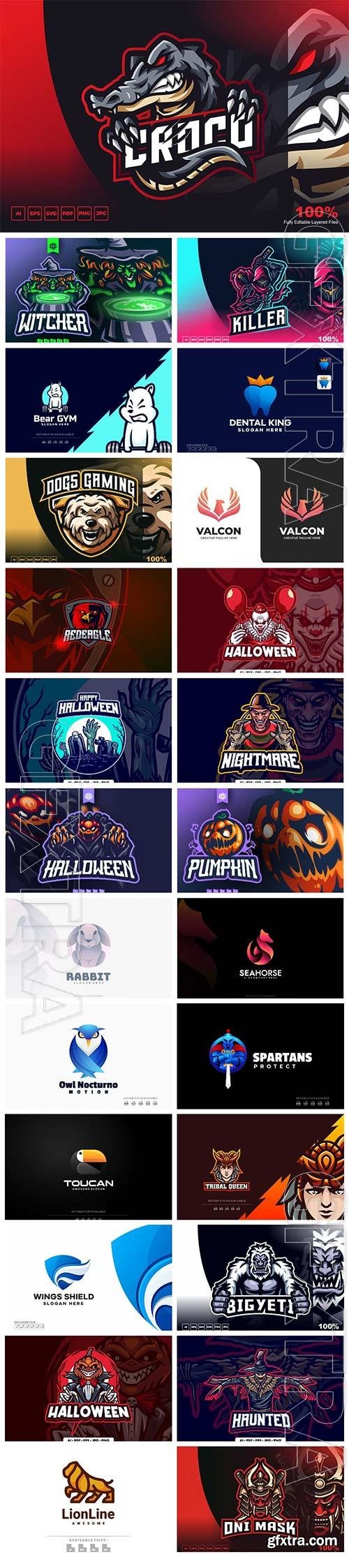 Set mascot logo vector template Set mascot logo vector template