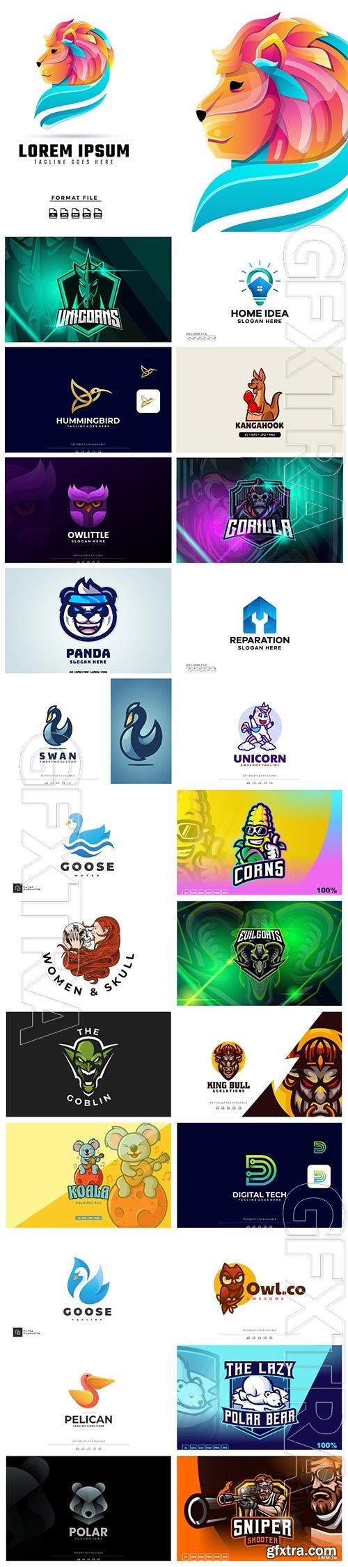 Set mascot logo vector template vol 3 Set mascot logo vector template vol 3