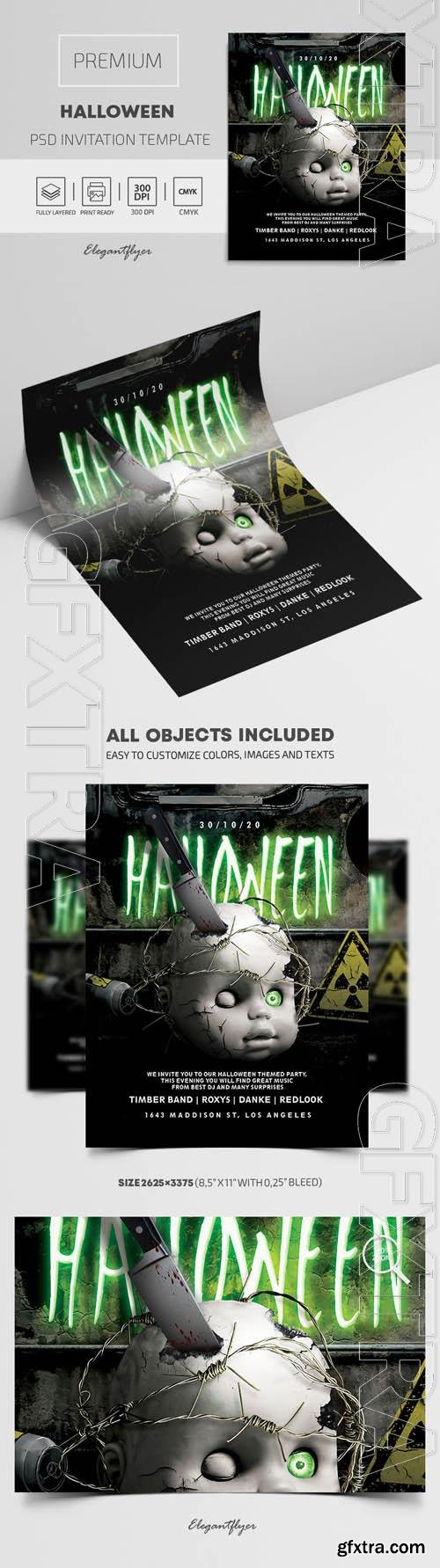 Premium Halloween Invitation PSD Template Premium Halloween Invitation PSD Template