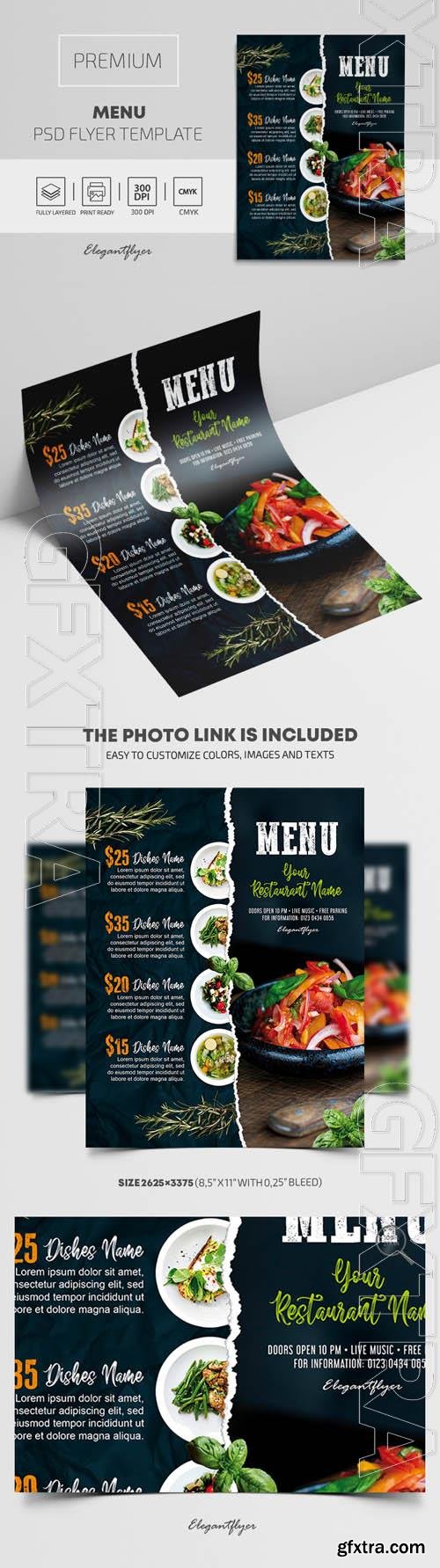 Menu Premium PSD Flyer Template Menu Premium PSD Flyer Template