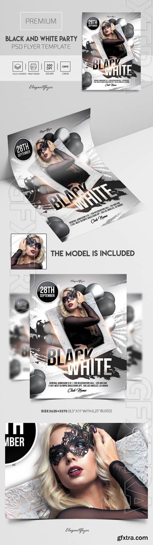 Black and White Party Flyer PSD Template Black and White Party Flyer PSD Template