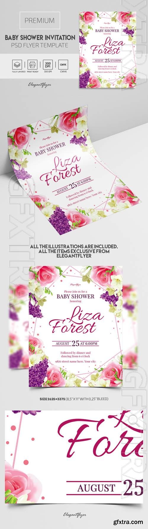 Baby Shower Invitation Premium PSD Invitation Template Baby Shower Invitation Premium PSD Invitation Template