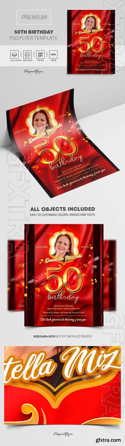 50th Birthday Premium PSD Flyer Template 50th Birthday Premium PSD Flyer Template
