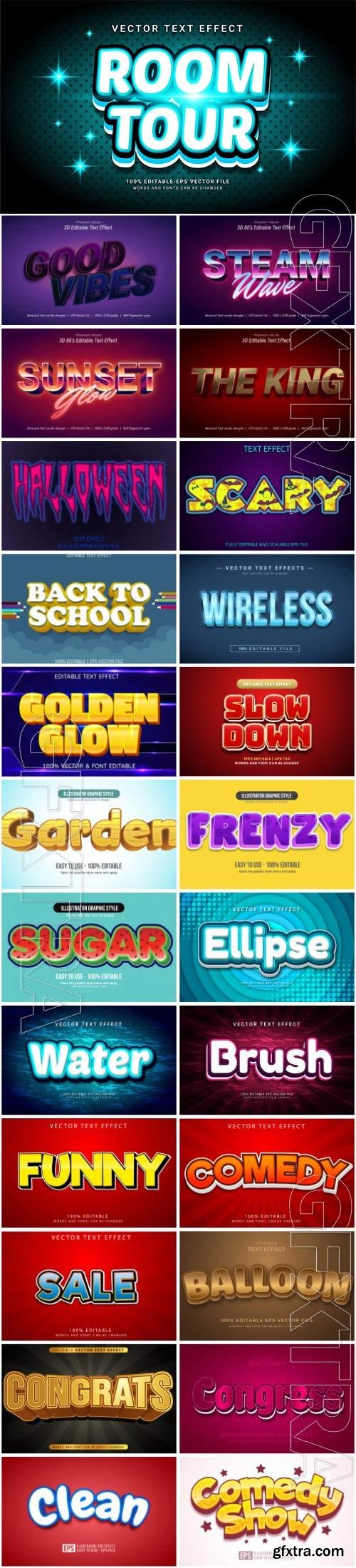 Set 3d editable text style effect vector vol 29 Set 3d editable text style effect vector vol 29