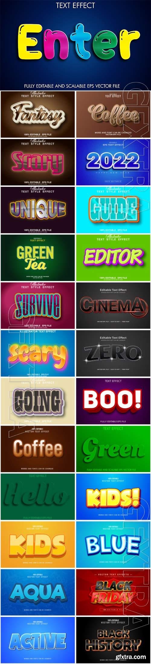 Set 3d editable text style effect vector vol 30 Set 3d editable text style effect vector vol 30