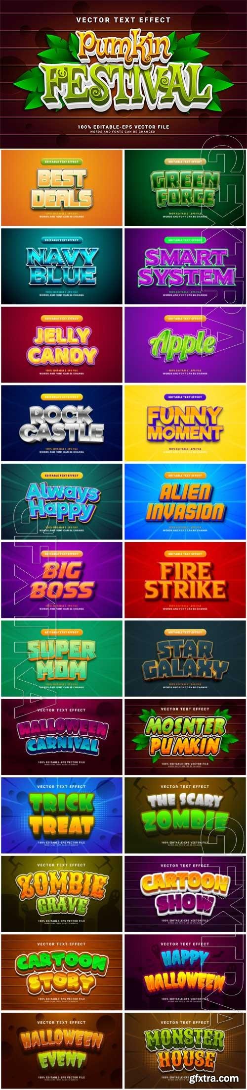 Set 3d editable text style effect vector vol 28 Set 3d editable text style effect vector vol 28