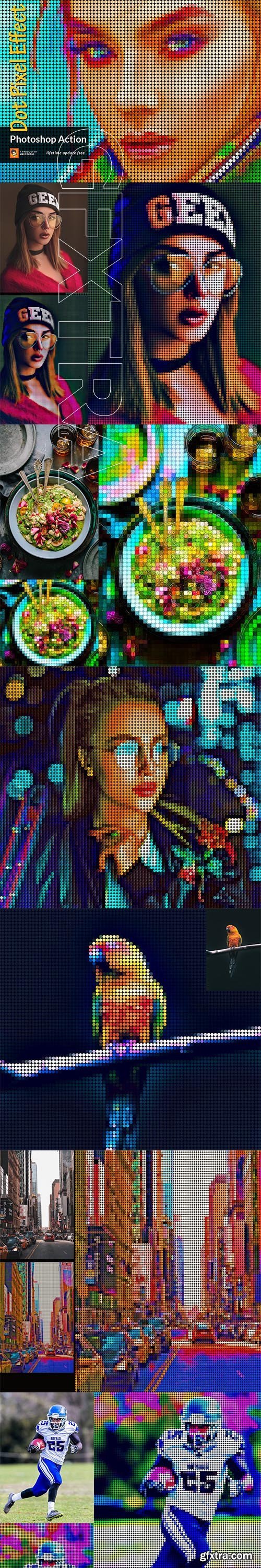 CreativeMarket - Dot Pixel Effect Photoshop Action 3732588