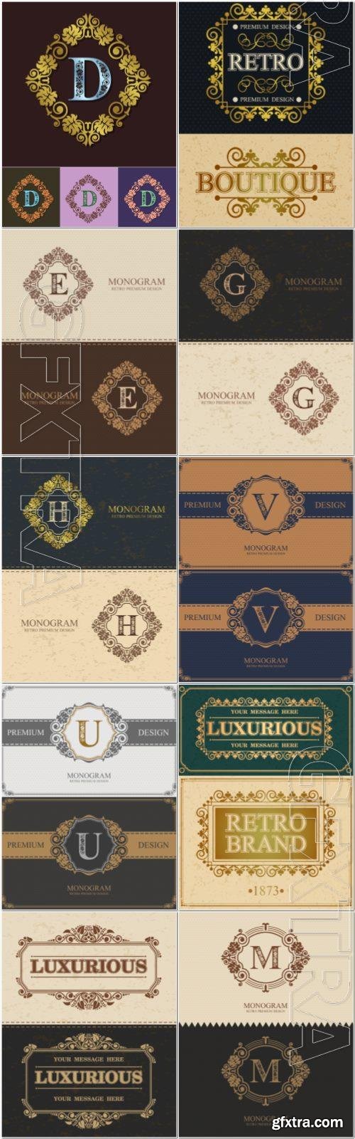 Letter emblem, monogram elements vector calligraphic Letter emblem, monogram elements vector calligraphic