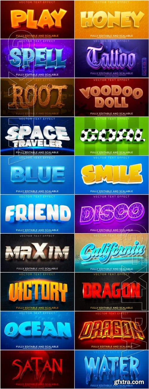 Set 3d editable text style effect vector vol 55 Set 3d editable text style effect vector vol 55