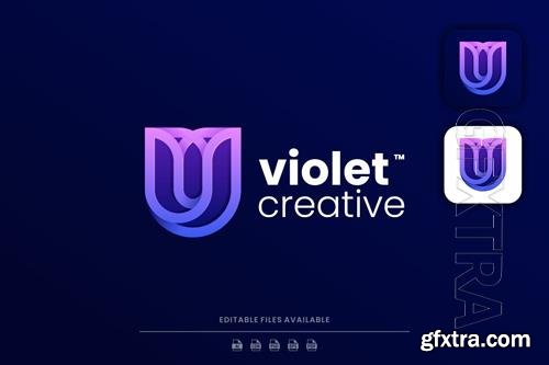 Violet Line Art Gradient Logo Violet Line Art Gradient Logo