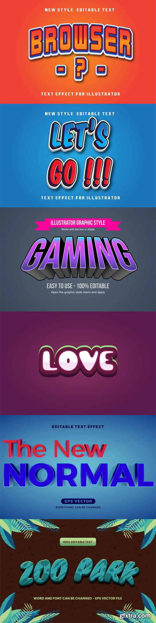 12 Editable Text Effect Vector Templates 12 Editable Text Effect Vector Templates