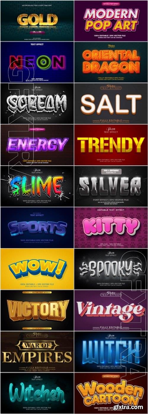 Set 3d editable text style effect vector vol 68 Set 3d editable text style effect vector vol 68