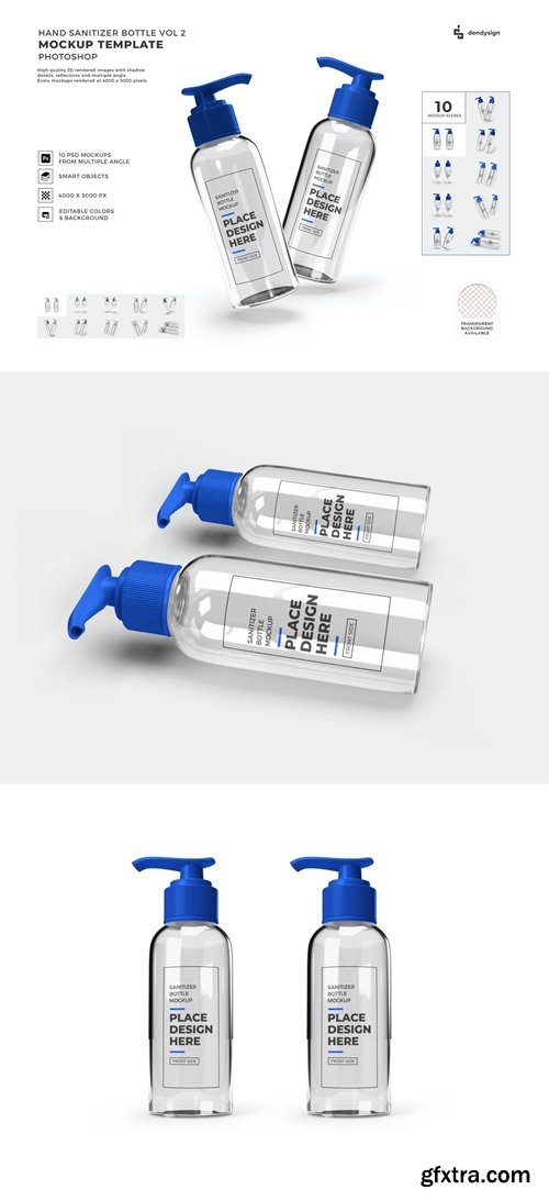 Hand Sanitizer Bottle Mockup Template Set Vol 2