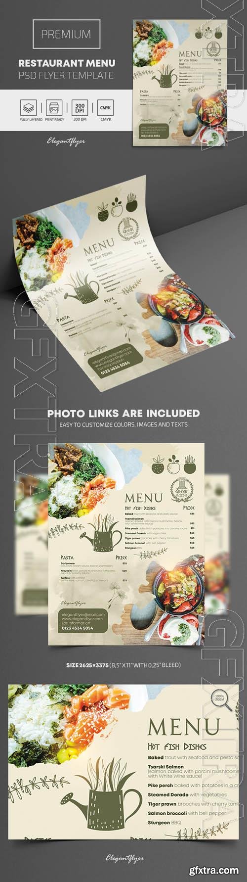 Restaurant Menu Premium PSD Flyer Template Restaurant Menu Premium PSD Flyer Template