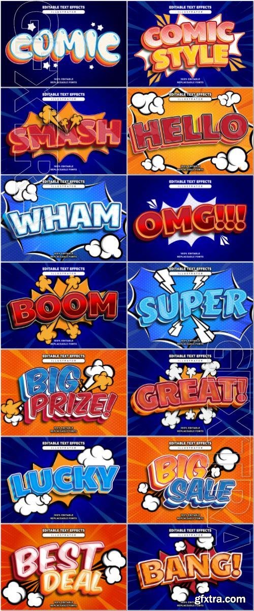 Set 3d editable text style effect vector vol 71 Set 3d editable text style effect vector vol 71